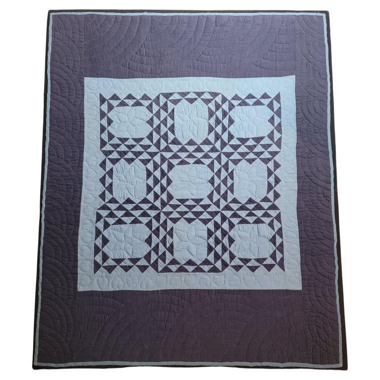 Amish Ocean Waves Crib QuiltMounted For Sale at 1stDibs