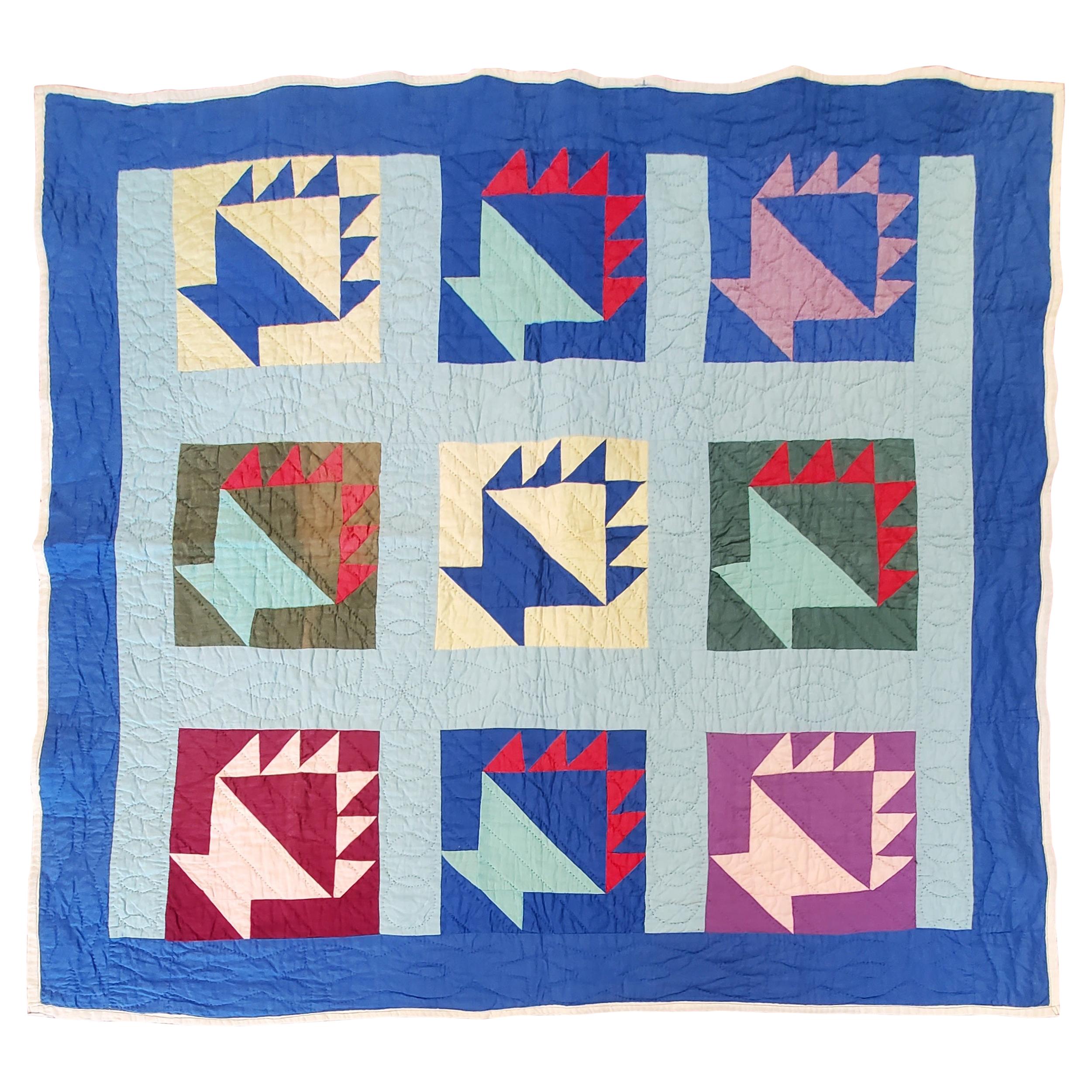Amish Ohio Baskets Crib Quilt For Sale