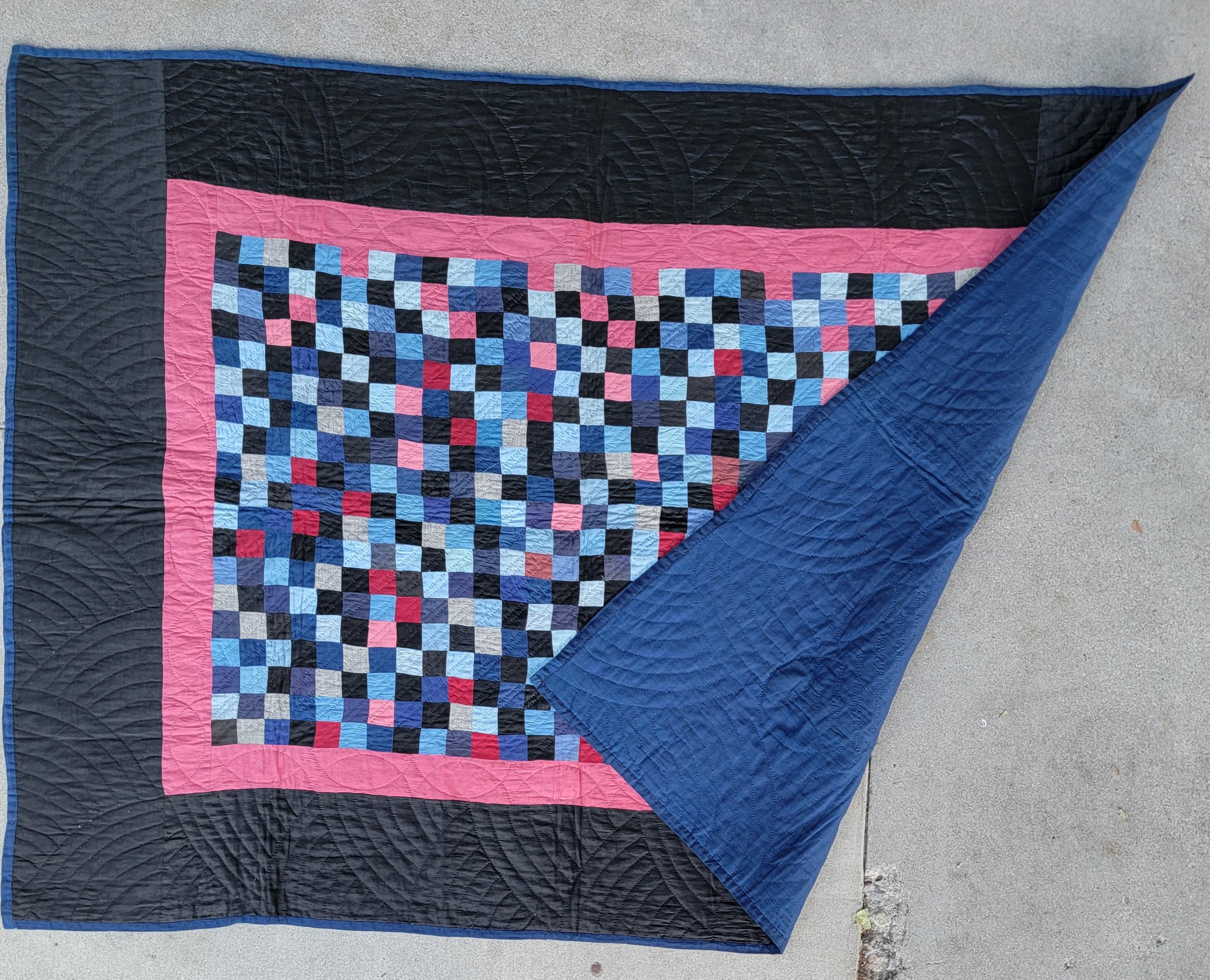 American Amish One Patch Crib Quilt from Ohio