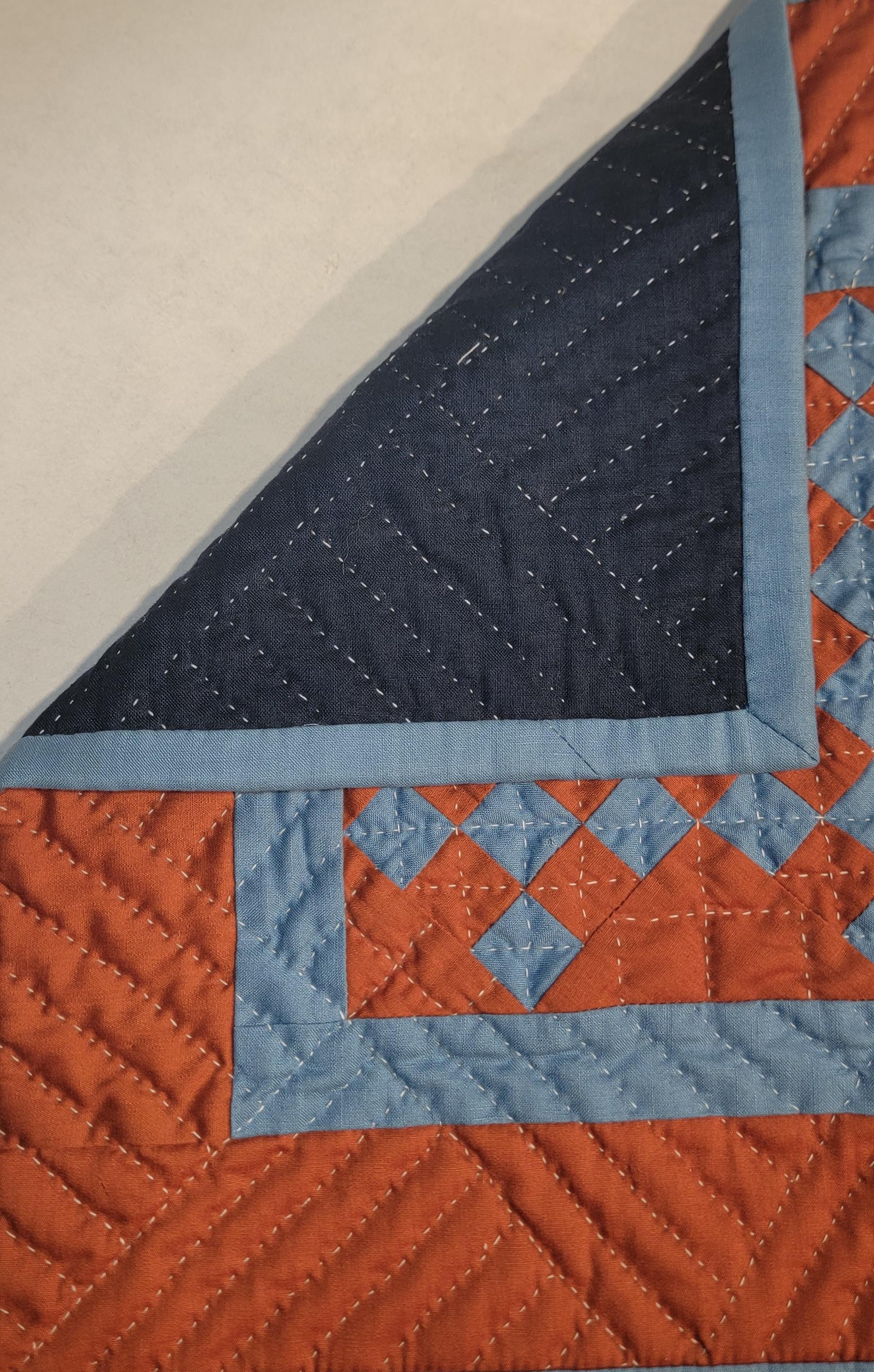 Colcha para muñecas con cadena de sellos postales amish Hecho a mano en venta