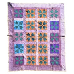 Used Amish Quilt Dated 1911 from Indiana-Bear Paw Pattern