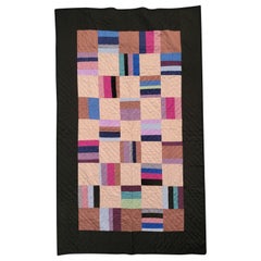 Vintage Amish Roman Stripes Contained Bars Quilt