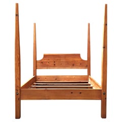 Amish Shaker Style Country Pencil Post Solid Pine Queen Size Bed