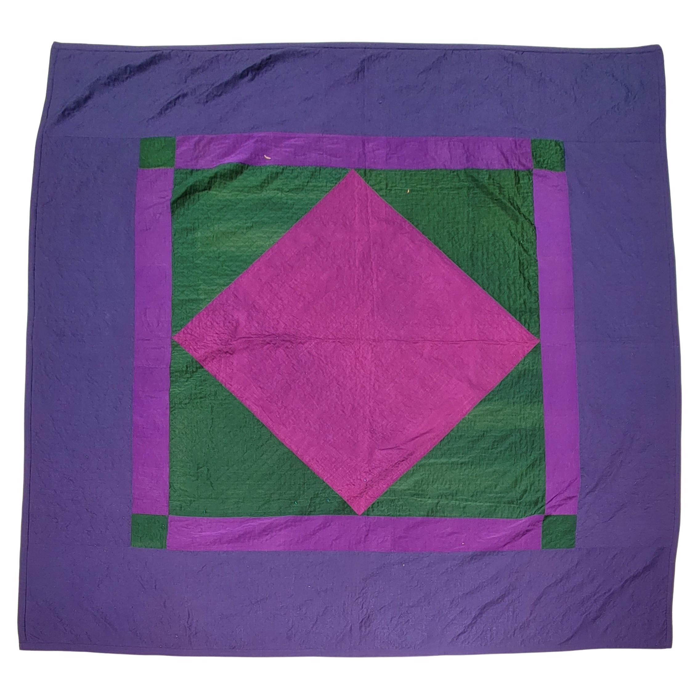 Amish Wool Lancaster County, PA. Diamond in Square Quilt