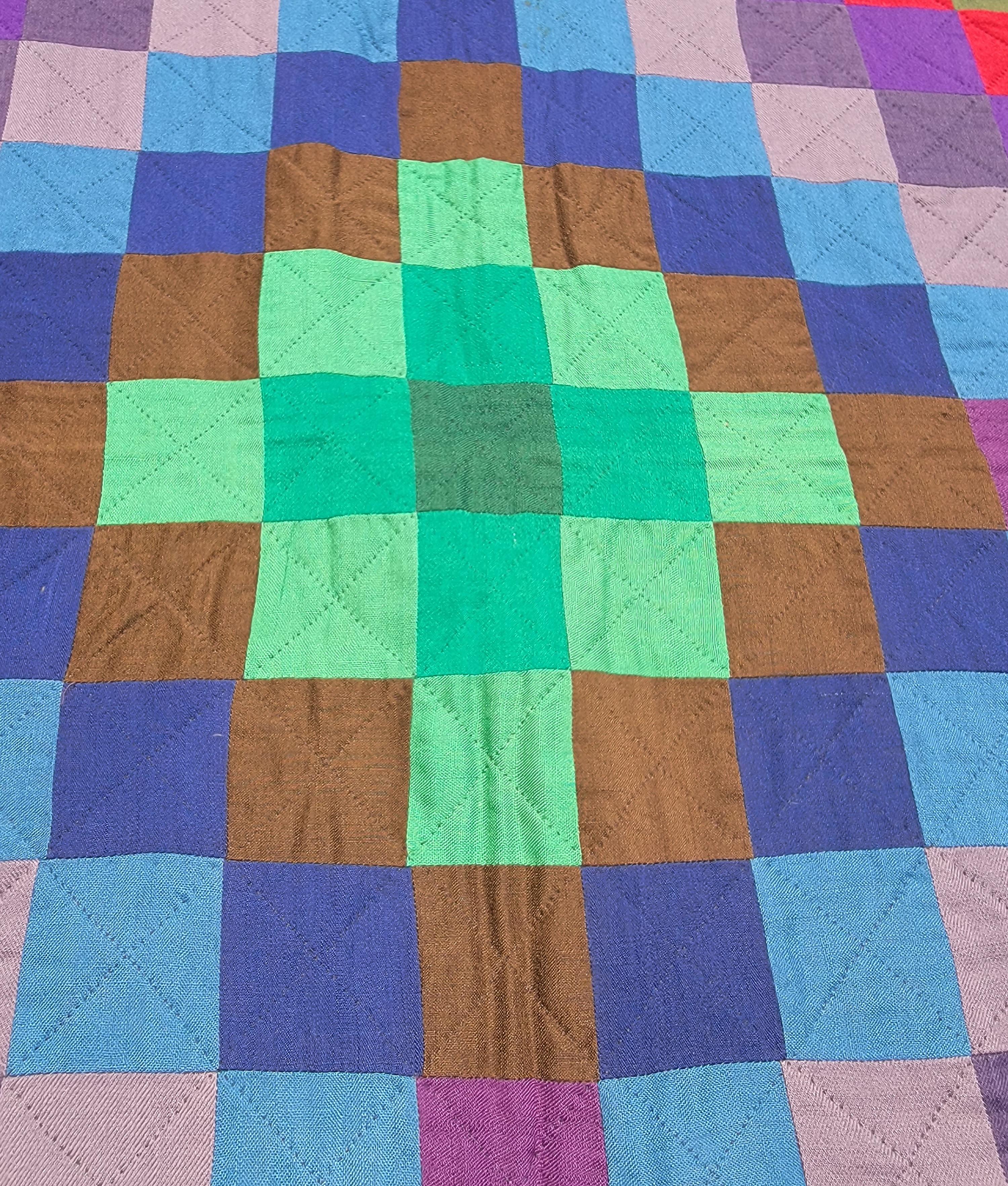 American Amish Wool Trip  Around the World Quilt For Sale