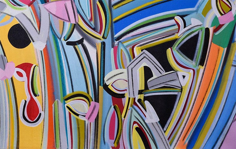 Amit Kalla Abstract Acrylic Painting Bands Of Color By Indian