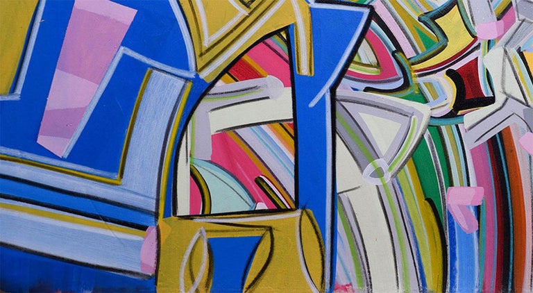 Amit Kalla Abstract Acrylic Painting Bands Of Color By Indian