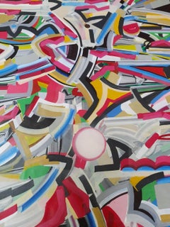 Abstraktes abstraktes Gemälde, Acryl auf Leinwand von zeitgenössischem Künstler „“ auf Lager