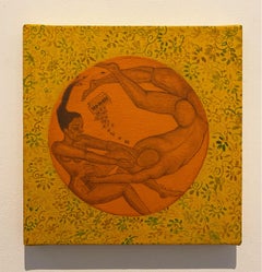 Tat Tvam Asi - Tú Eres Yo, Grafito y Acrílico sobre Lienzo, Simbolismo, Arte Indio