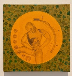 "¿En la muerte nos encontraremos?" Grafito y acrílico sobre lienzo, Simbolismo, Arte indio