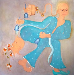 Sing Songs of Peace - Amita Bhatt, Abstrakte Malerei auf Leinwand, Indisch