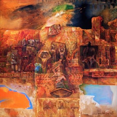 « Changing Rock II, Abstract, Mythscape Series, Mythology, Indian Artist », en stock