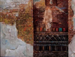 Storia Wall White, Serie Mythscape, Patrimonio indiano, Olio su tela "In magazzino"