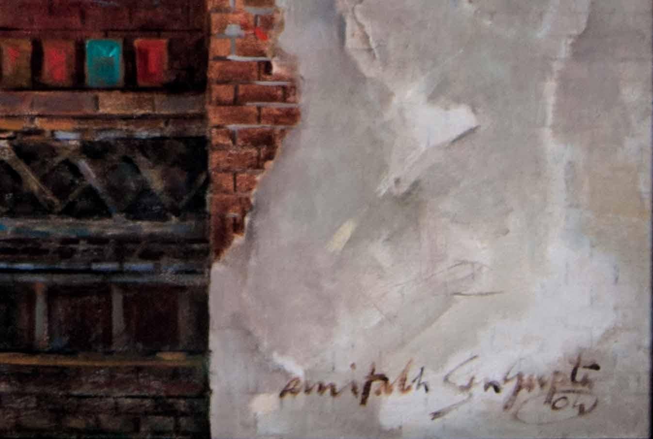 History Wall White, Mythscape Series, Indian Heritage, Oil on canvas 