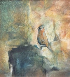 Ohne Titel ( Geflügelter Vogel), Pastell auf Papier von Amitabha Banerjee „Auf Lager“