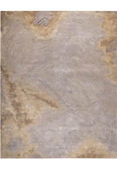 Amity Hand Tufted Modern Silk Rug in Grey Rust & Taupe Gold Colours by Hands