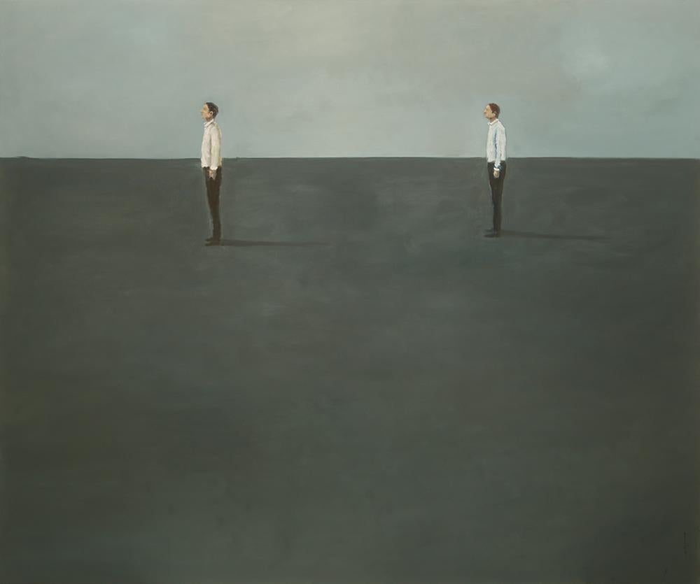 Amlcar River M Figurative Painting - Contemporary Figurative Oil Painting - Contraposicion