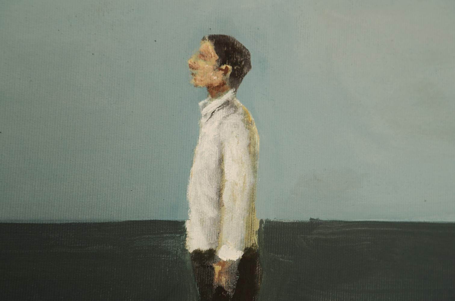 Contemporary Figurative Oil Painting - Contraposicion For Sale 1