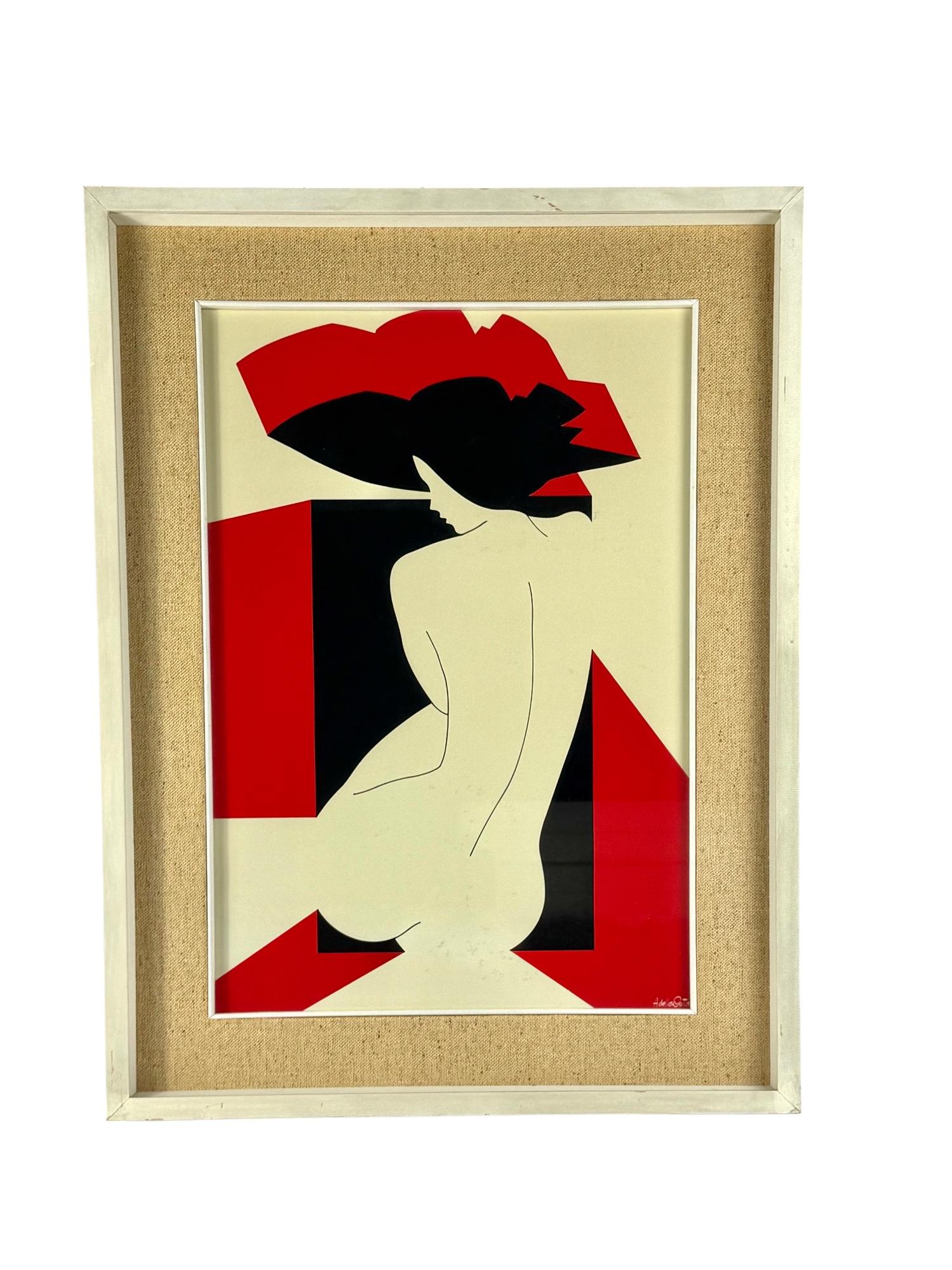 Hamlet Dalla Costa, original serigraph framed, Milan Italy 1980s For Sale 3