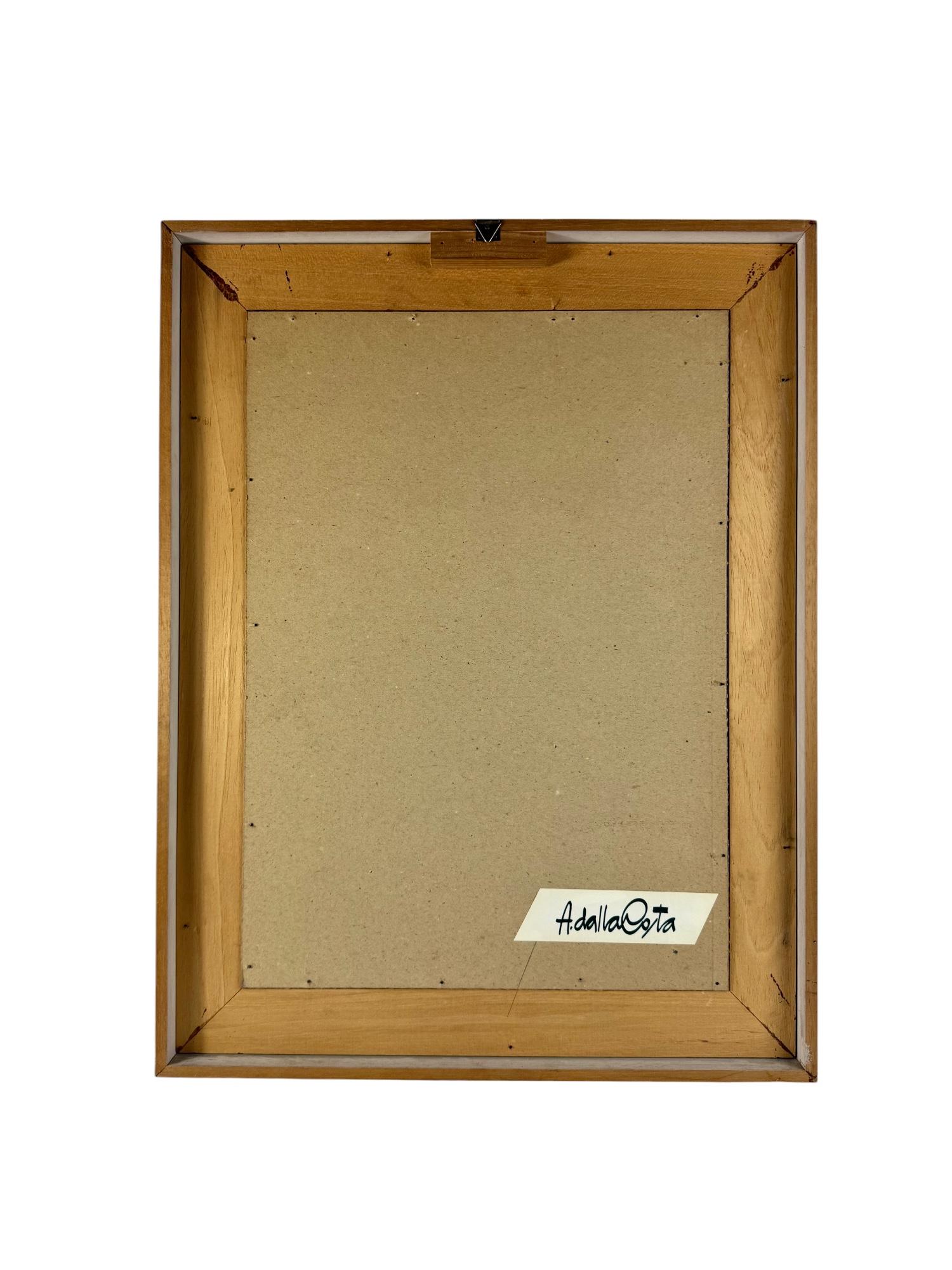 Amleto Dalla Costa, original serigraph framed, Milan Italy 1980s in vendita 4