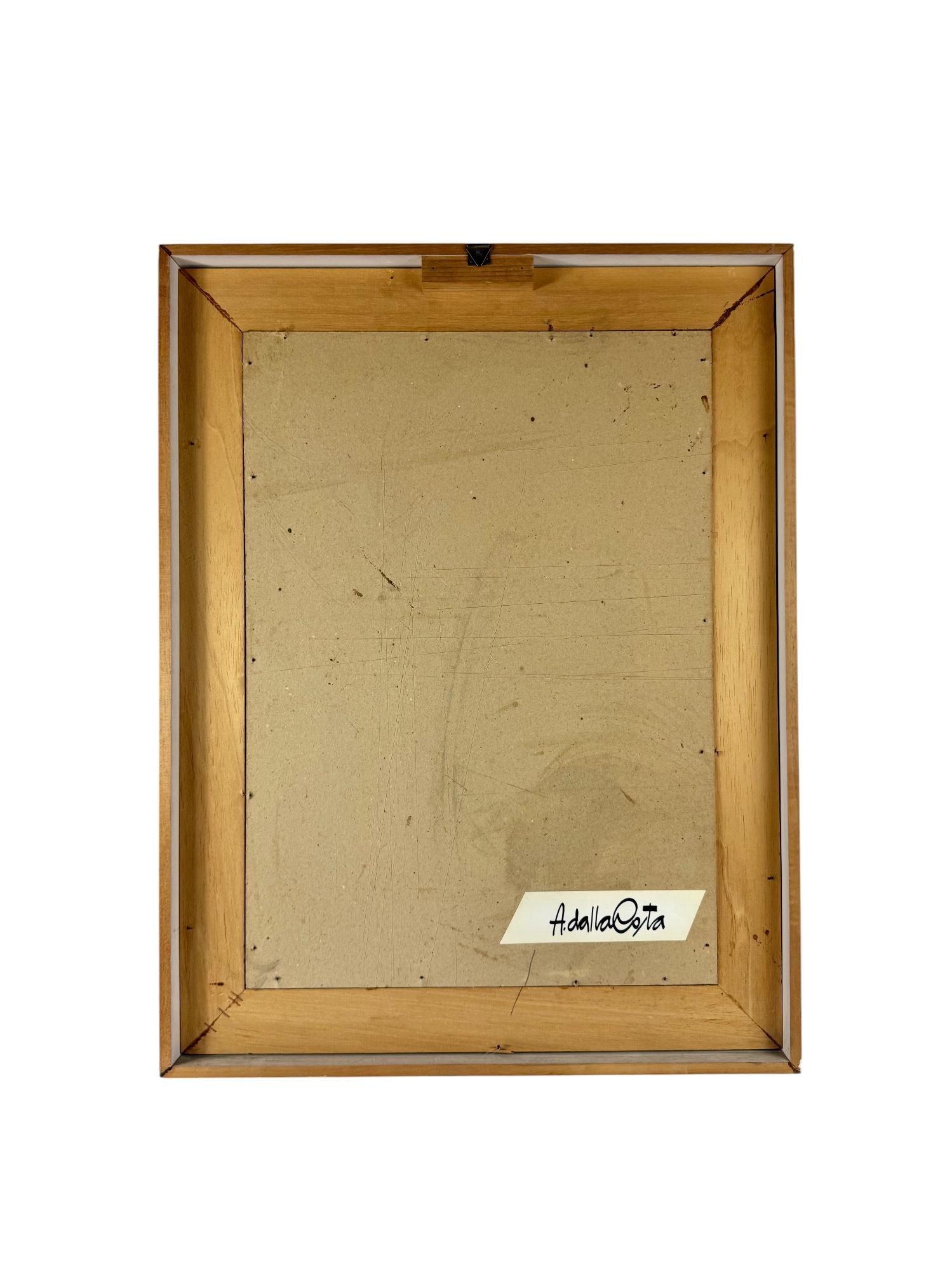 Hamlet Dalla Costa, original serigraph framed, Milan Italy 1980s For Sale 5