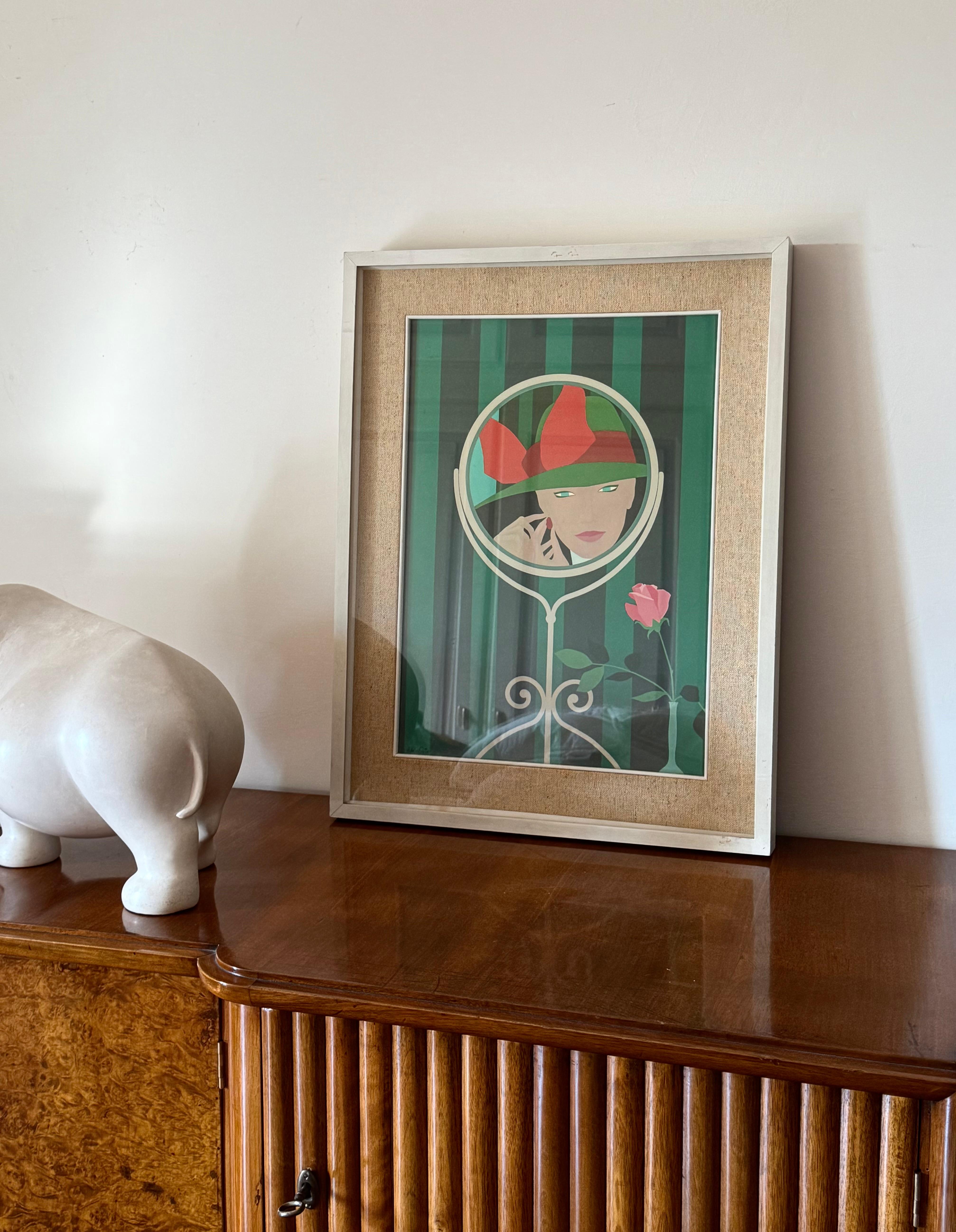 Hamlet Dalla Costa, original serigraph framed, Milan Italy 1980s For Sale 6