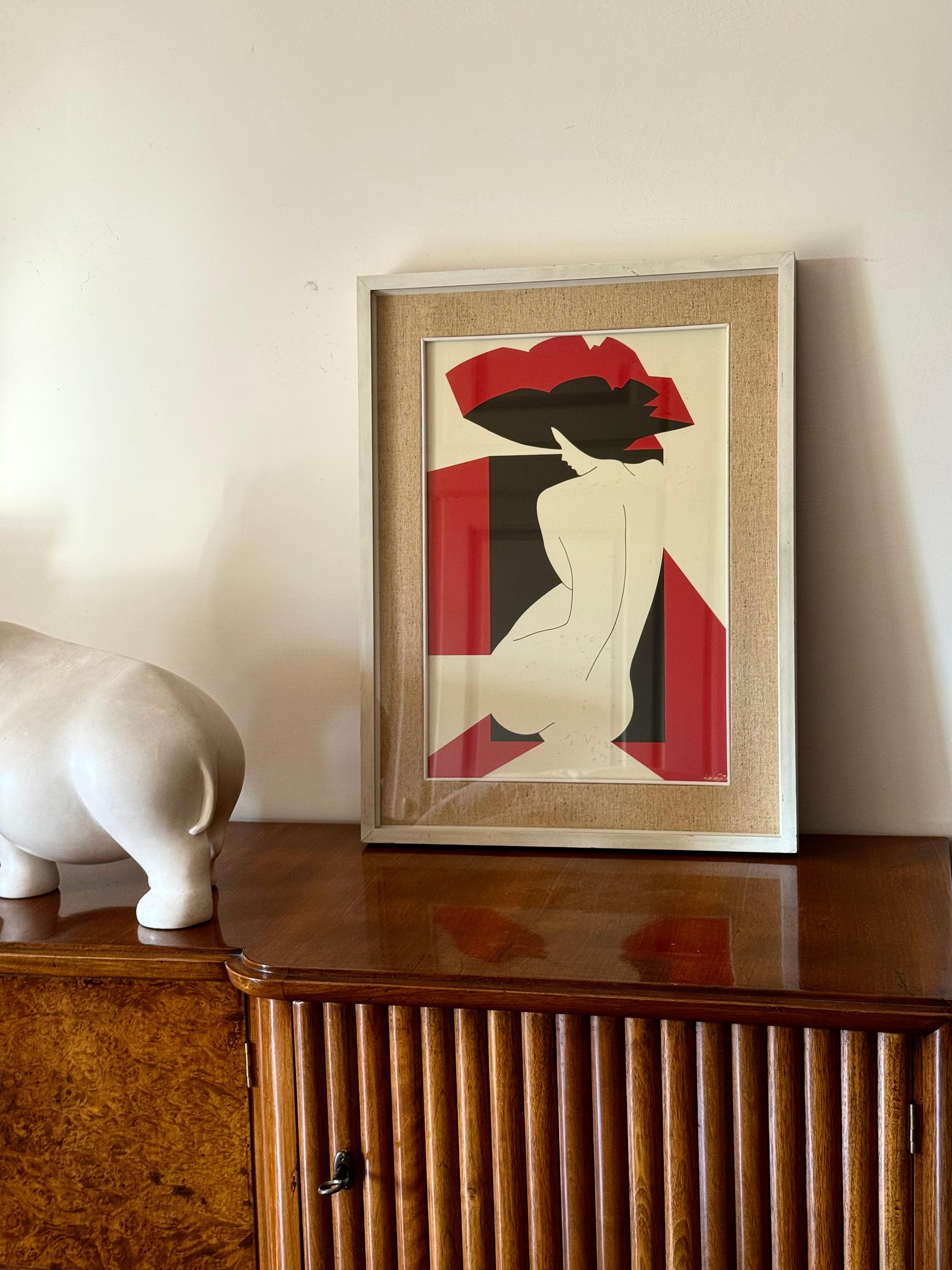 Hamlet Dalla Costa, original serigraph framed, Milan Italy 1980s For Sale 7
