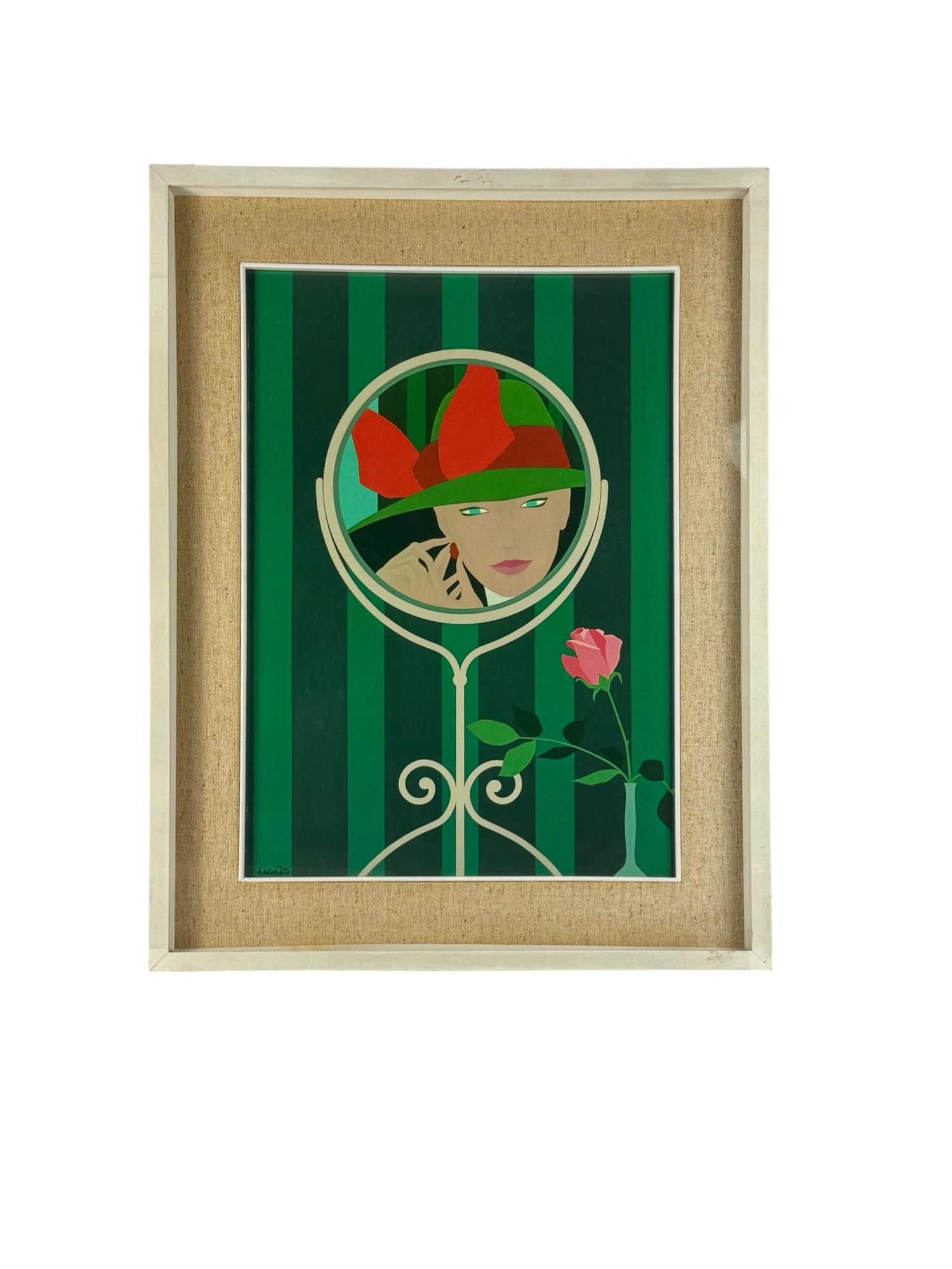Post-Modern Hamlet Dalla Costa, original serigraph framed, Milan Italy 1980s For Sale