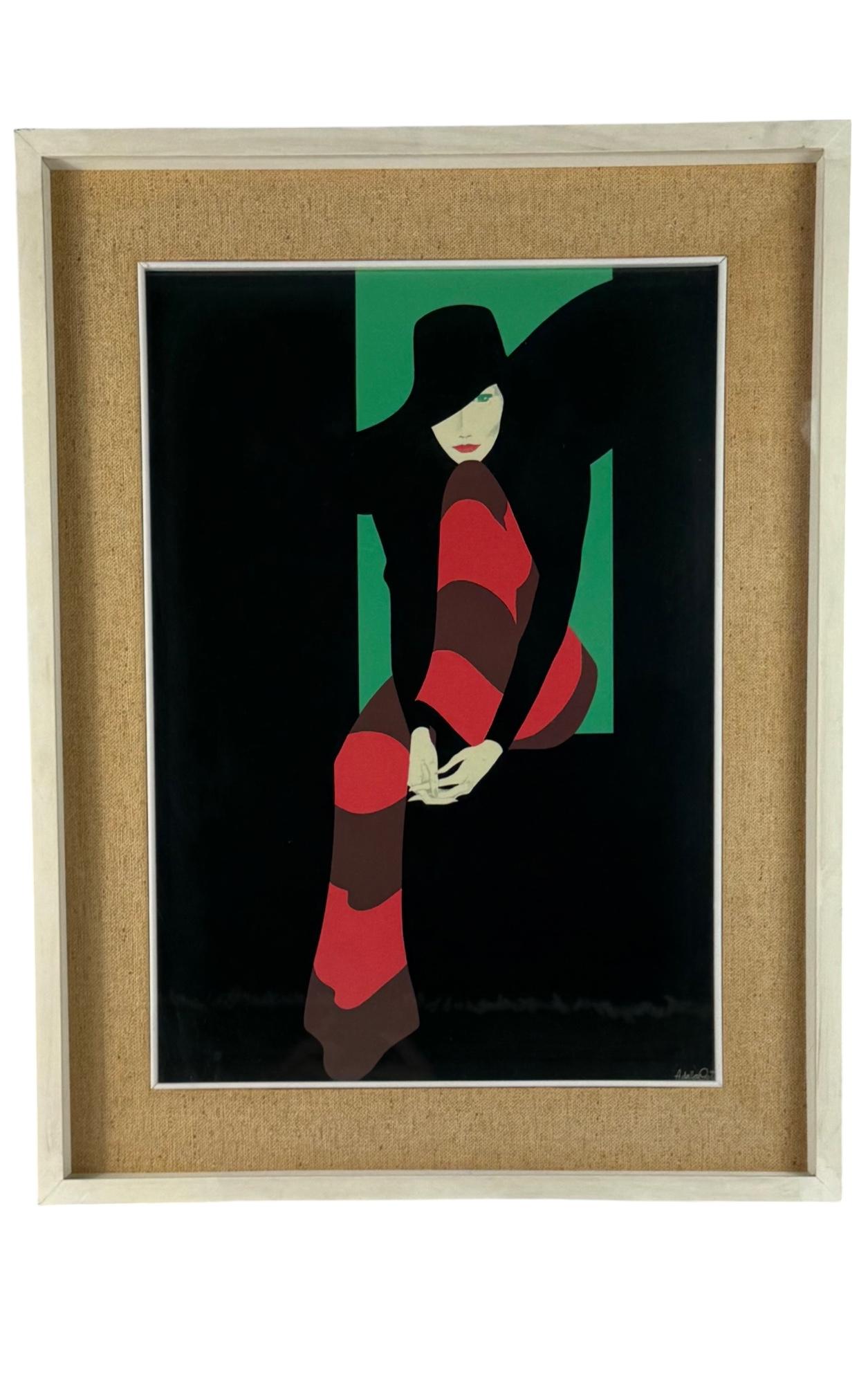 Italian Hamlet Dalla Costa, original serigraph framed, Milan Italy 1980s For Sale