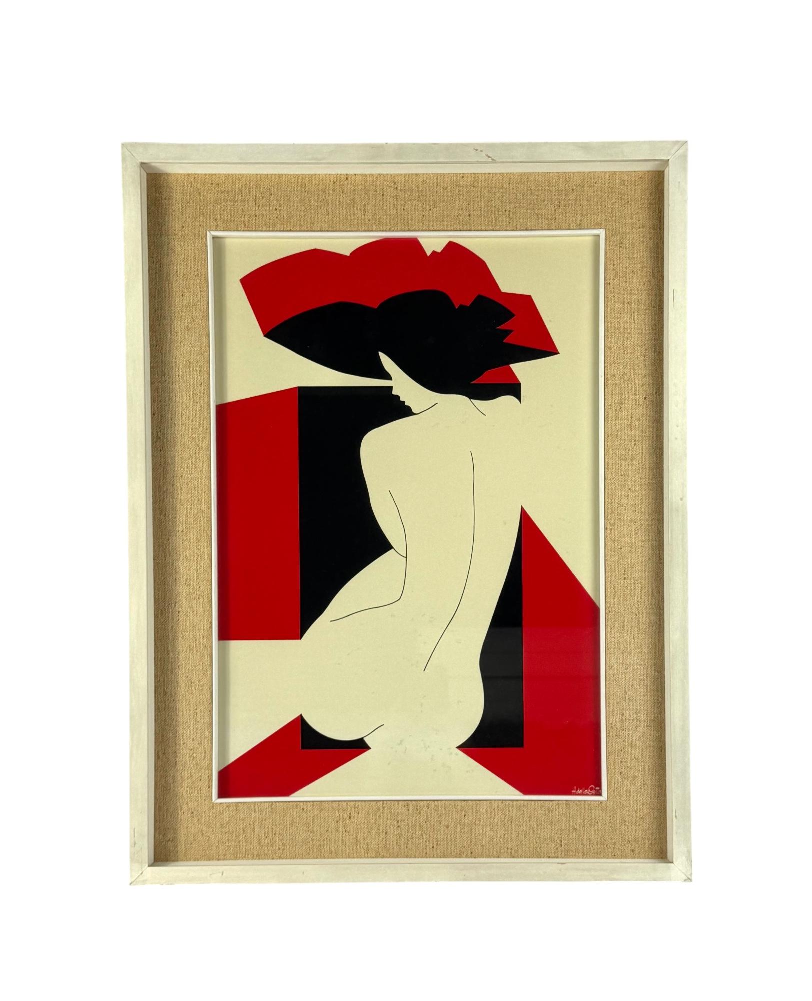 Hamlet Dalla Costa, original serigraph framed, Milan Italy 1980s For Sale 2