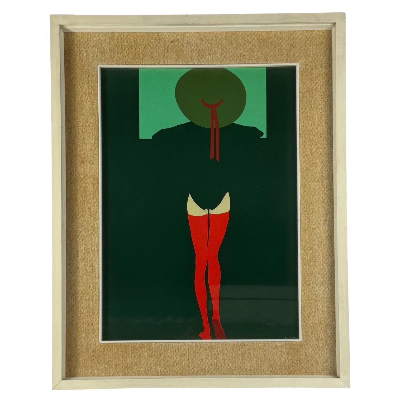 Amleto Dalla Costa, original serigraph framed, Milan Italy 1980s
