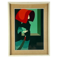 Hamlet Dalla Costa, original serigraph framed, Milan Italy 1980s