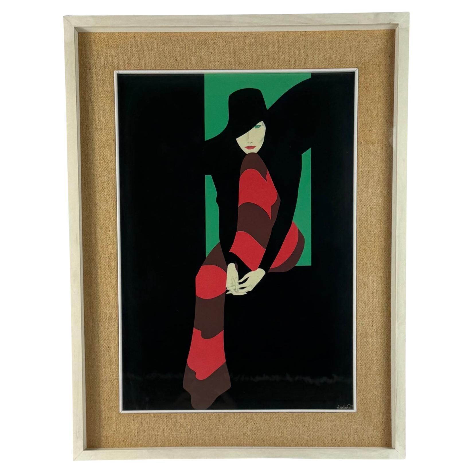 Amleto Dalla Costa, sérigraphie originale encadrée, Milan Italie 1980
