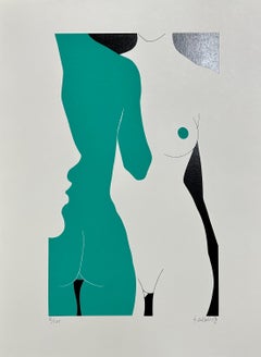 Amleto dalla Costa, Anatomy+Suite, écran en soie d'origine, signé à la main