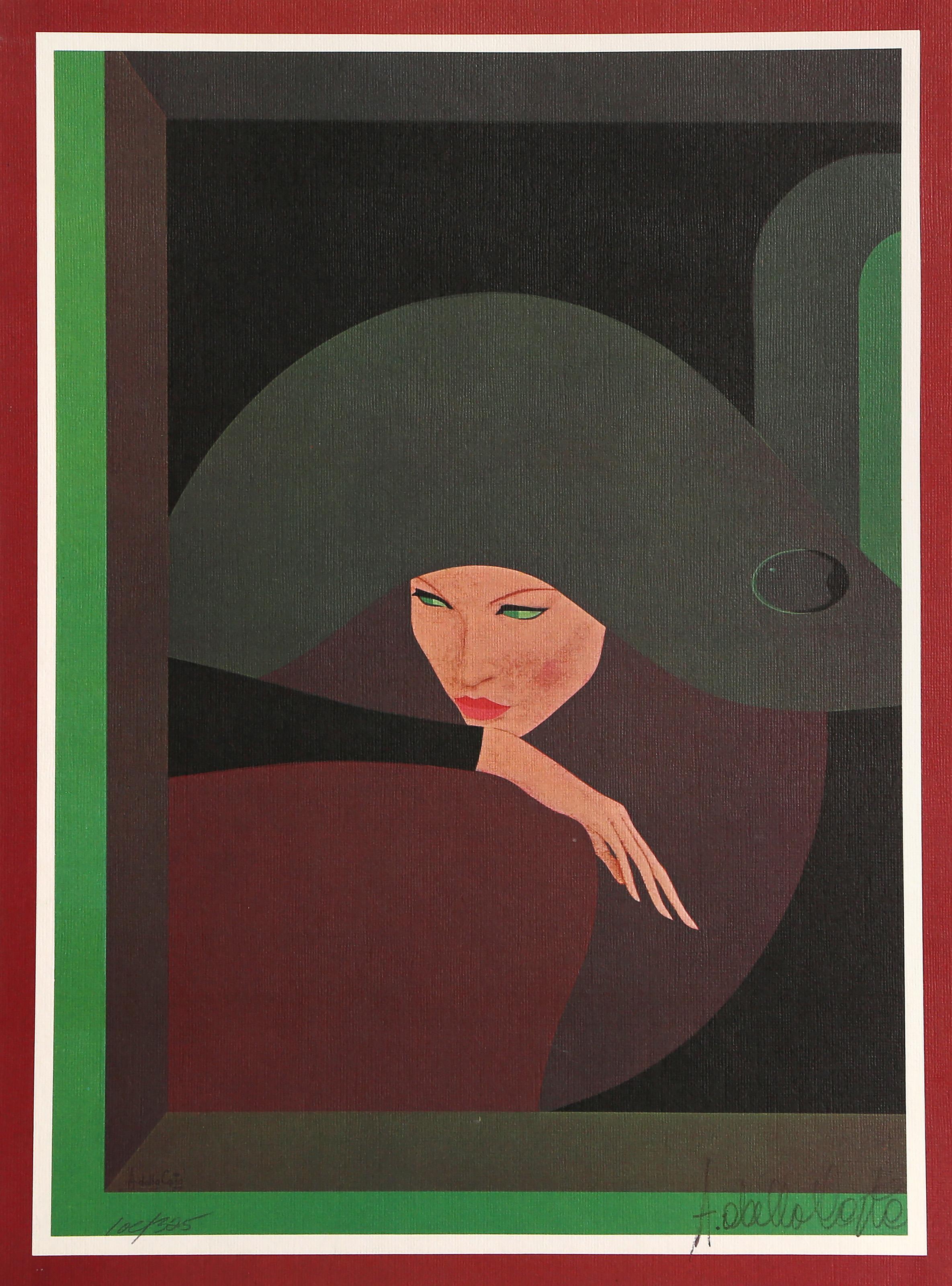 Amleto dalla Costa Figurative Print - Maria, Art Deco Poster by Amleto Dalla Costa
