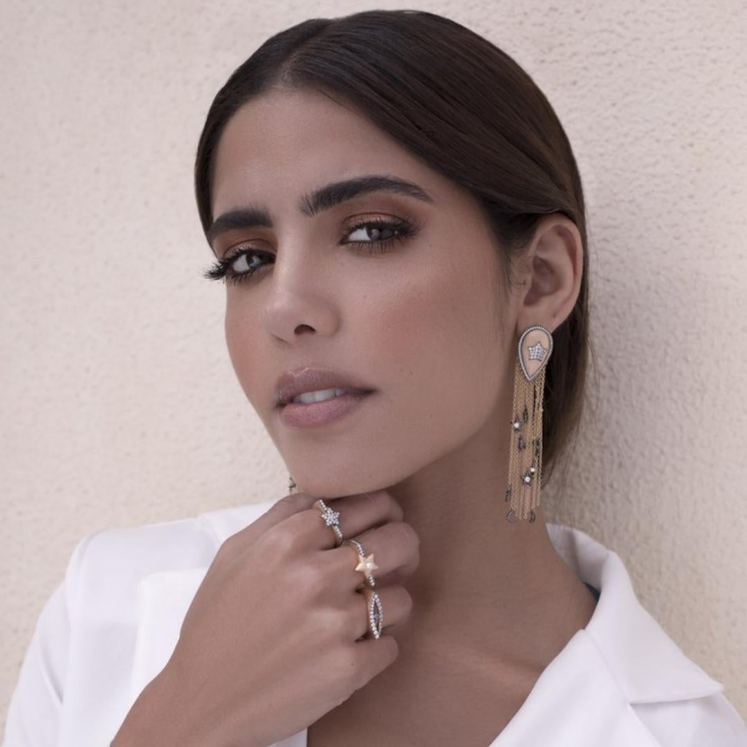 En vente :  Ammanii Bague en or 18k Vermeil avec étoile et perles d'eau douce et zircon cubique 5
