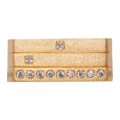 Ammanii 18k Gold Vermeil Stackable Ring Set of 3 with Clear Cubic Zirconia