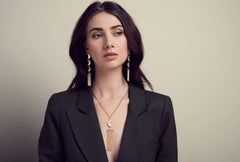 AMMANII Collier en or vermeil avec la lune et le mauvais œil