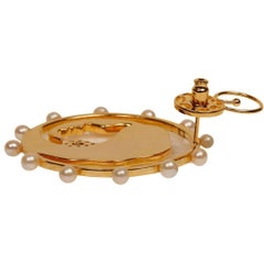 Orecchini a cerchio Ammanii con perle d'acqua dolce in oro vermeil