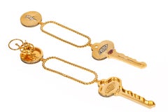Pendientes Llave Ammanii con Amuleto Ankh en Oro Vermeil
