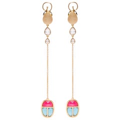 Boucles d'oreilles Ammanii Scarab Amulet Drop Vermeil Gold