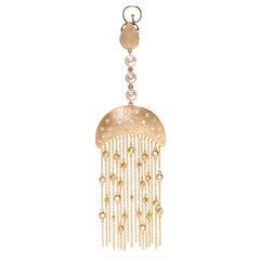 Ammanii Vermeil Gold Drop Earrings with Freshwater Pearls and Tassels