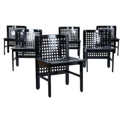 Ammannati and Vitelli, Pozzi and Verga Transenna chairs, black, set of 6
