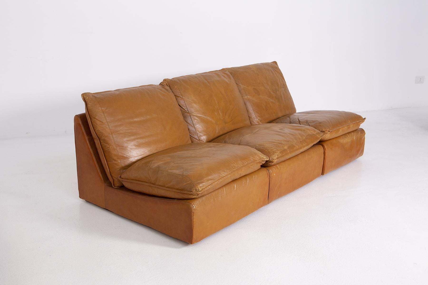 Ammannati & Vitelli 'Attr. Two Italian in Brown Leather Sofas 6