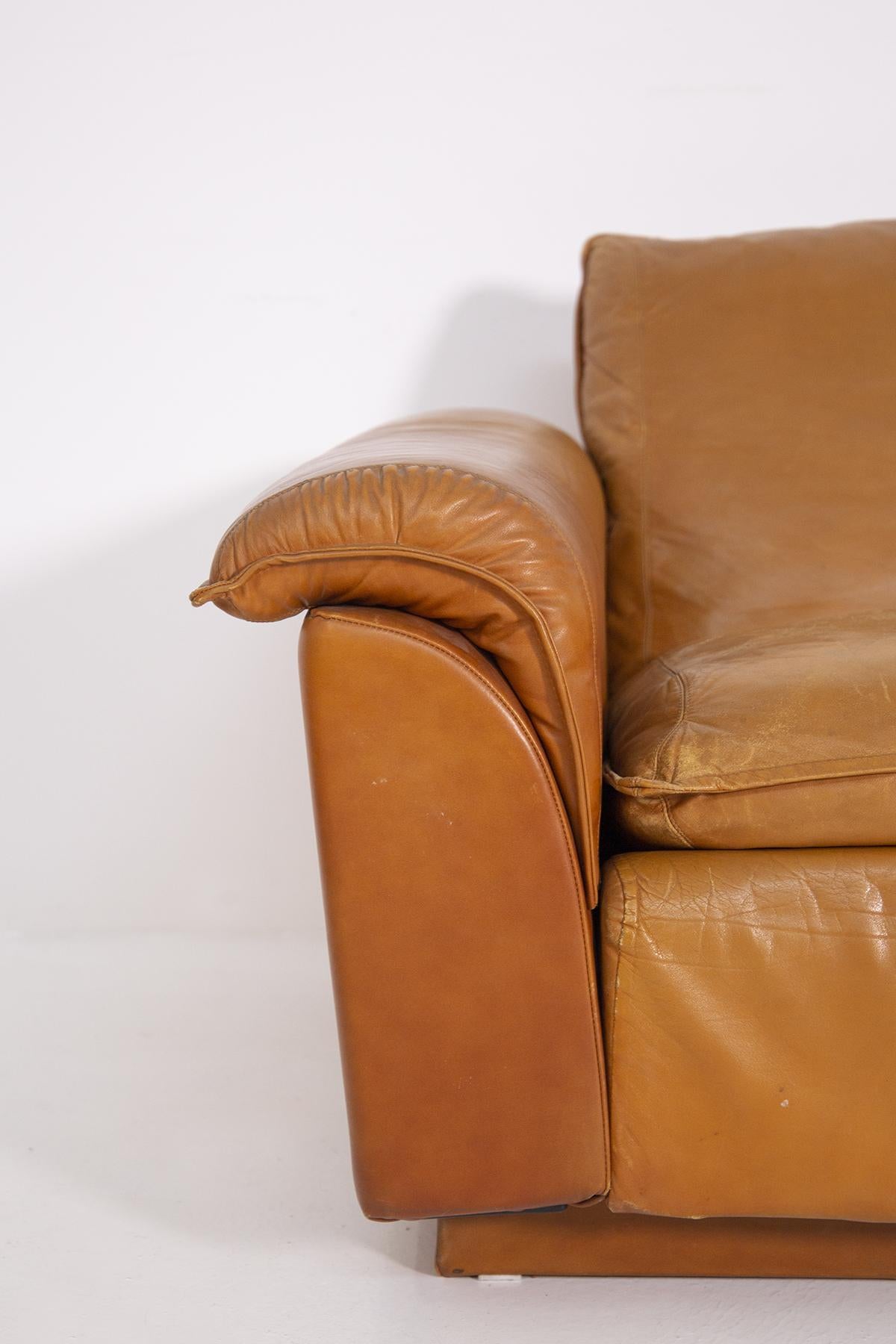 Ammannati & Vitelli 'Attr. Two Italian in Brown Leather Sofas 1