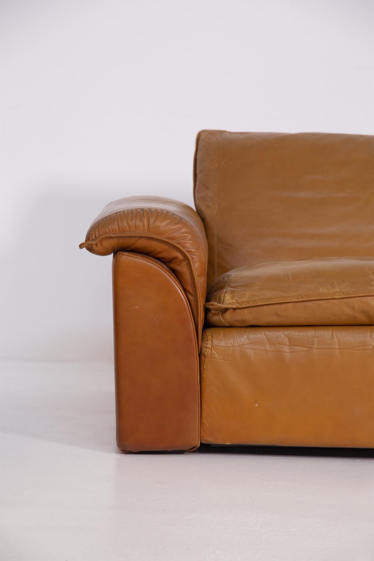 Ammannati & Vitelli 'Attr. Two Italian in Brown Leather Sofas 3