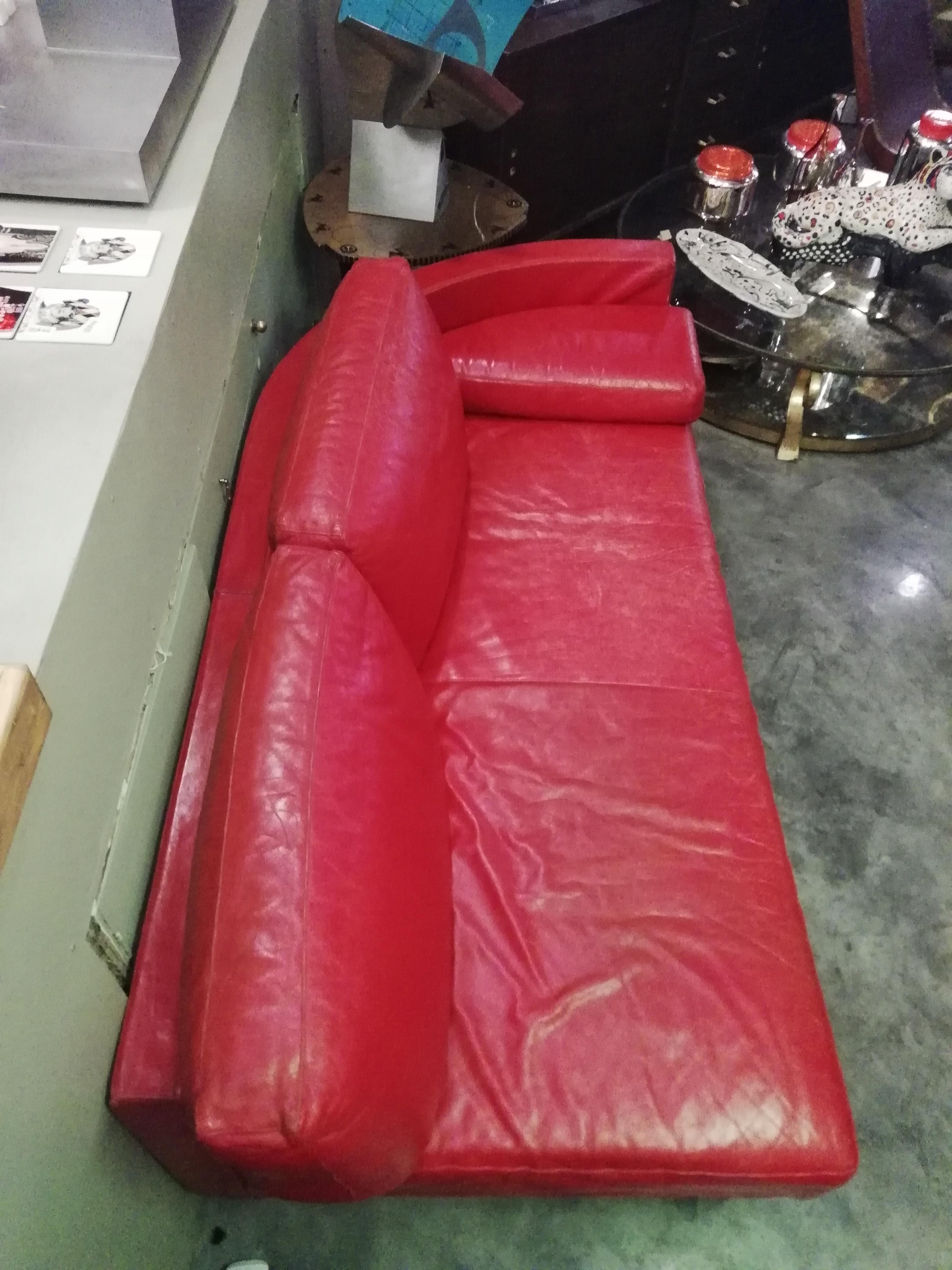 Ammannati & Vitelli i4 Mariani Italian Red Leather Molto+Di Sectional Loveseat 2