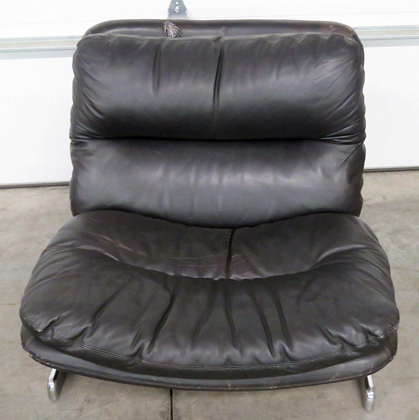 leather chair and ottoman