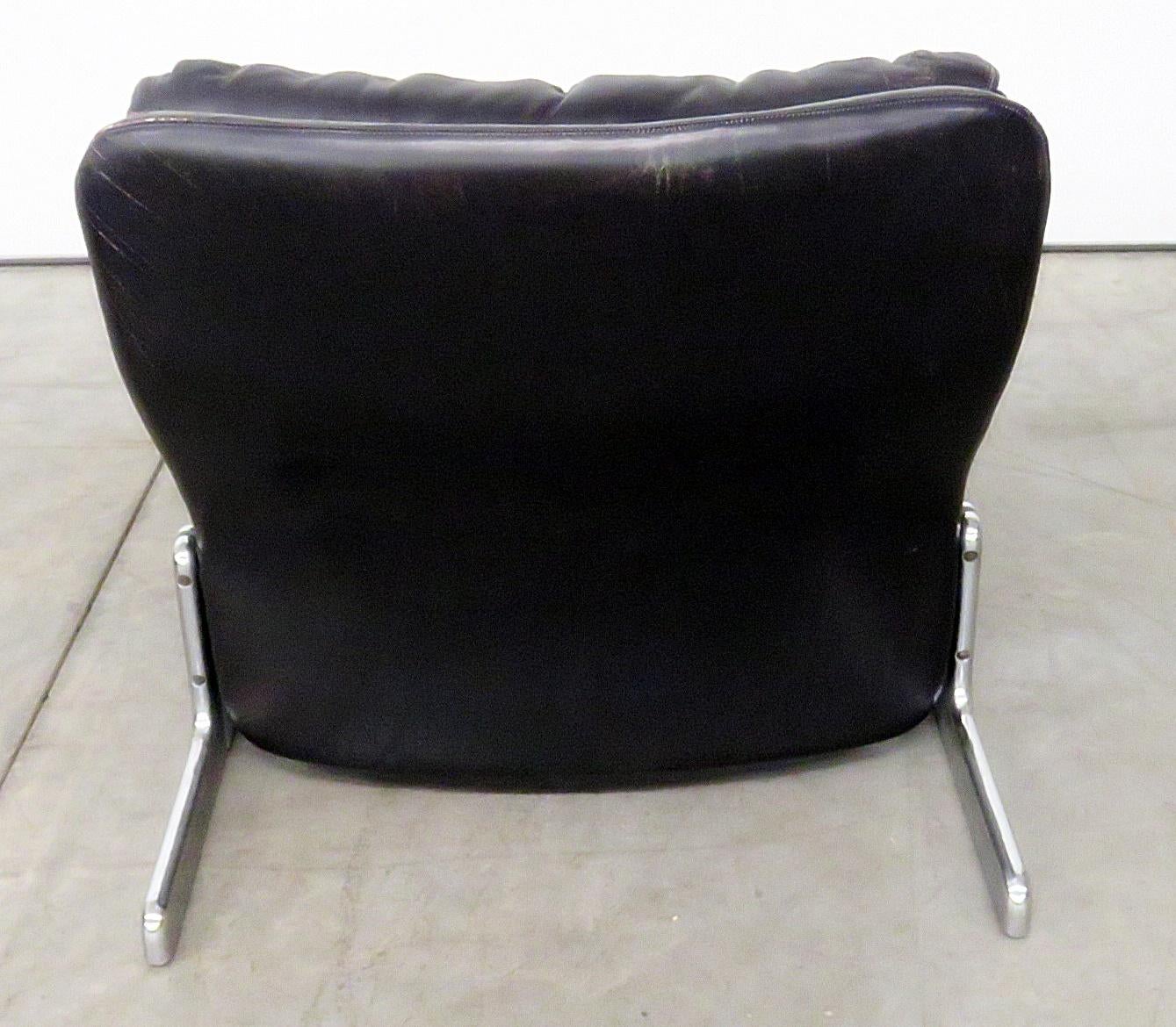 Ammanti & Vitelli Italian Leather Chair and Ottoman 1