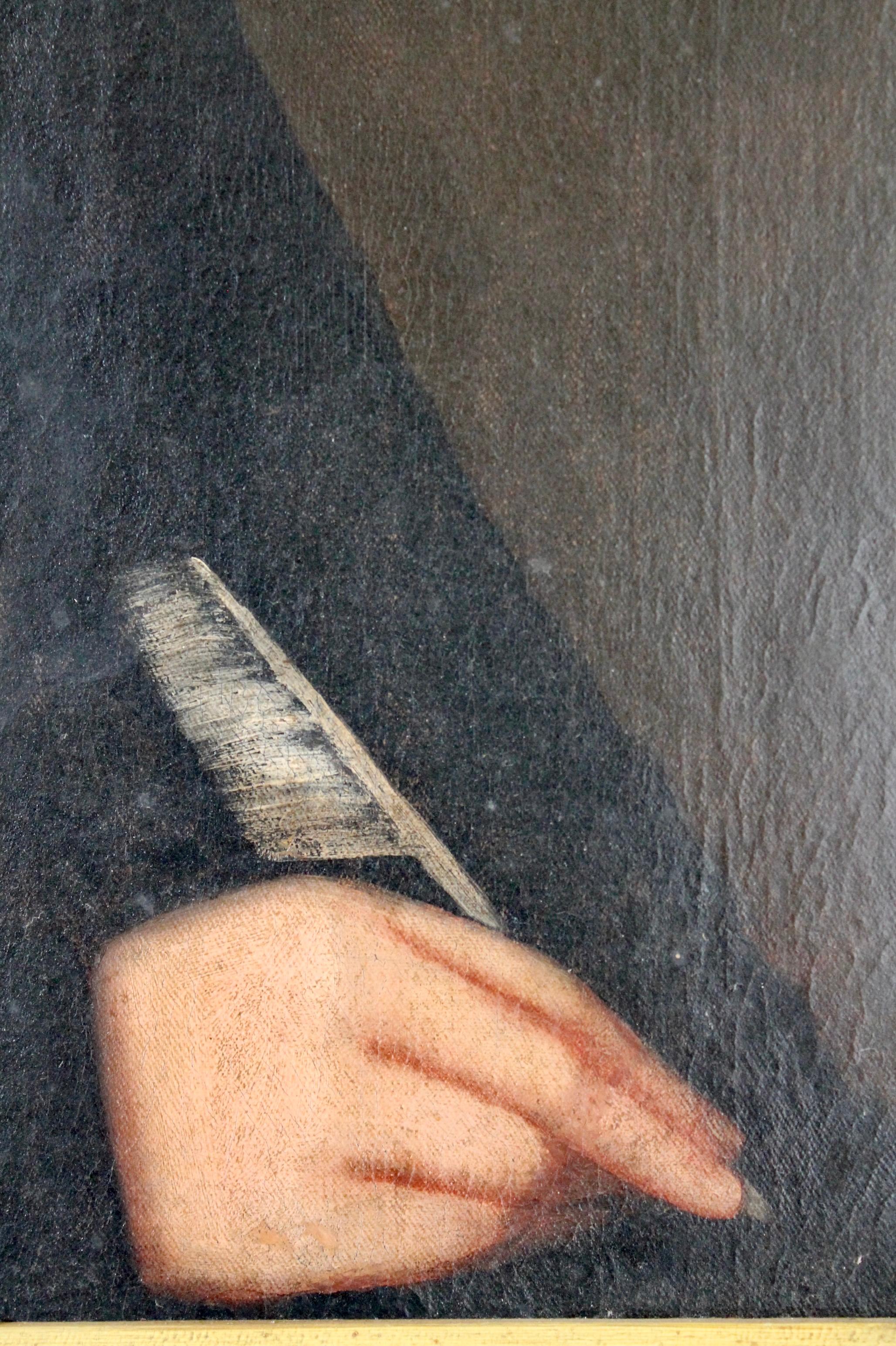Jonas Welch Holman „Porträt eines jungen Mannes, der mit einer Quill schreibt“ im Angebot 2